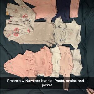 Baby Clothing Bundle with Floral and Pink Designs